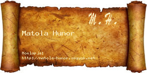 Matola Hunor névjegykártya